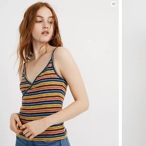 Madewell Wrap Cami Top in Stripe Size M